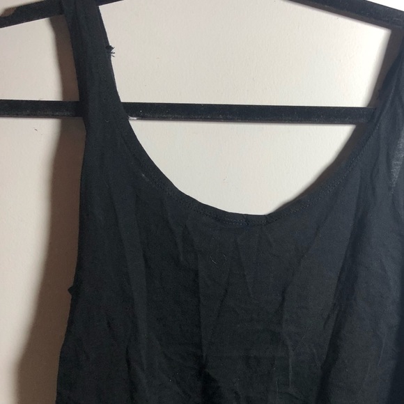 Detailed black crop top with tie dyed fringe! - Picture 2 of 3